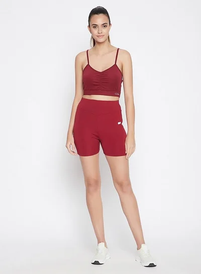 كلوفيا Clovia Snug Fit Active Cycling Shorts in Maroon