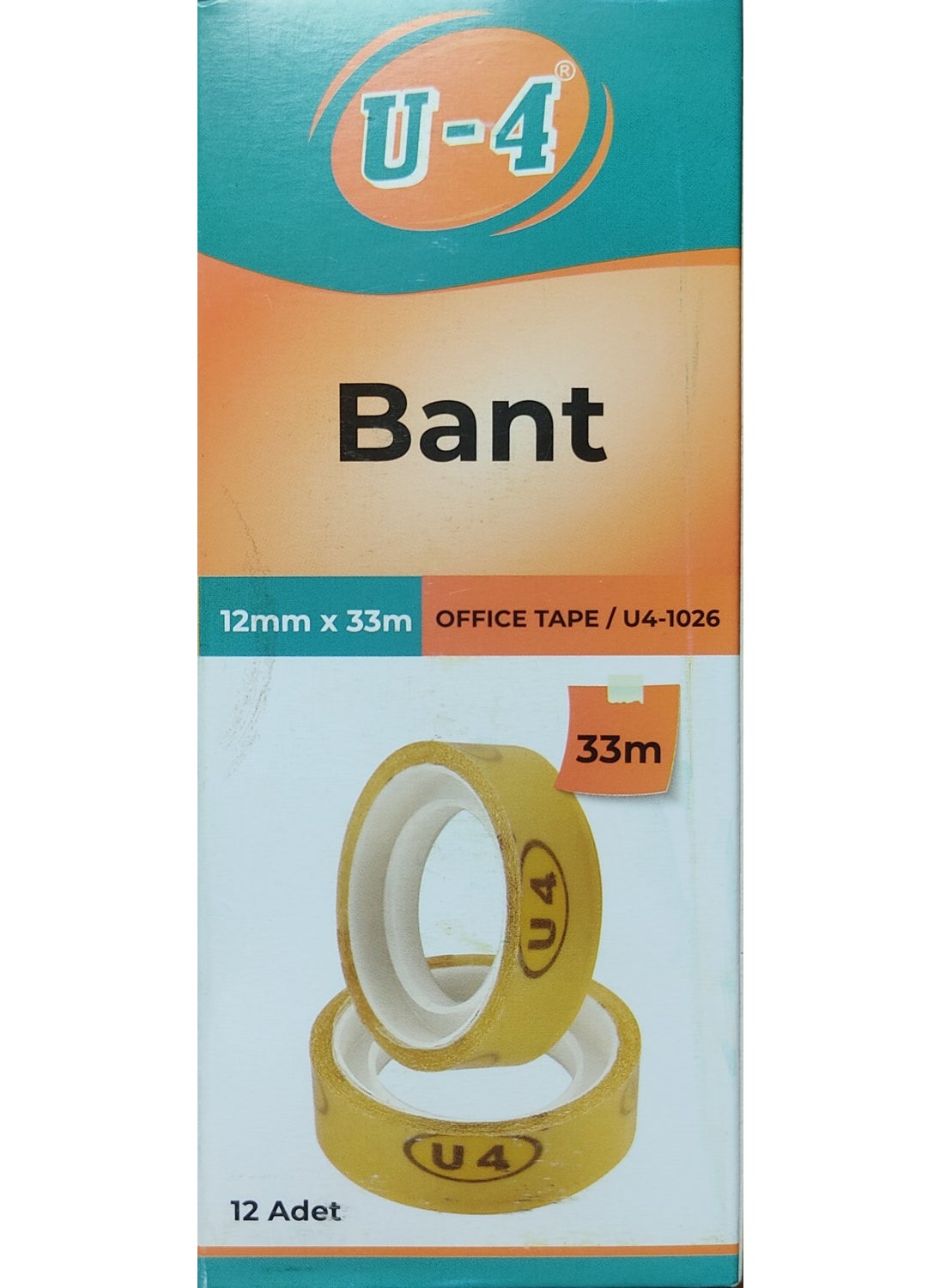 U-4 Office Tape 12 mm x 33 m Pack of 12  - Image 3