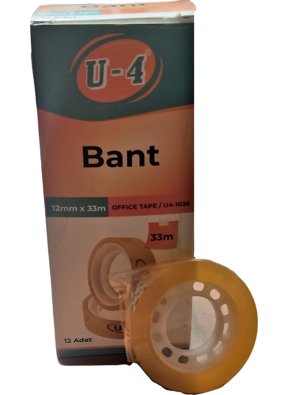 U-4 Office Tape 12 mm x 33 m Pack of 12  - Image 1
