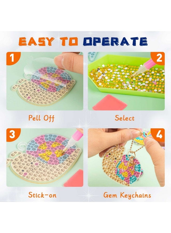 FFNIU Diamond Art for Kids, 15 Pack Diamond Art Painting Keychains, DIY Gem 5D Painting Arts and Crafts for Boys Girls Ages 6-8-12 (Garden Animals) - Image 5