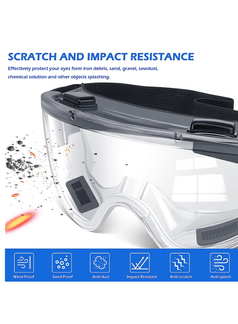6 Pack Safety Goggles Ansi Z87.1 Glasses Anti-Fog Protective Safety Glasses Lab Gogglesstylish Safety Glasses Clear Anti-Fog Anti-Scratch Protective Glasses For Men And Women - Image 3