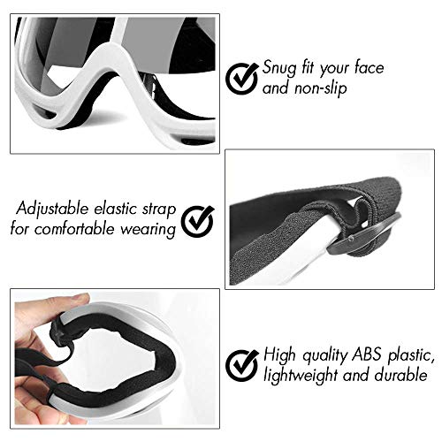 POKONBOY 2 Pack Protective Goggles/Safety Glasses/Motorcycle Eyewear with Bandanas - Compatible with Nerf Game Battle for Kids (Black & White) - Image 3