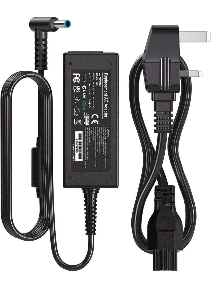 Zexen 45W HP Laptop Charger, 19.5V 2.31A Power Supply for Stream 11 13 14, Pavilion 11 13, Chromebook 11 14, Spectre x360 x2 11 13, ProBook 430 G3 G4 and More (4.5mm * 3mm) - Image 1