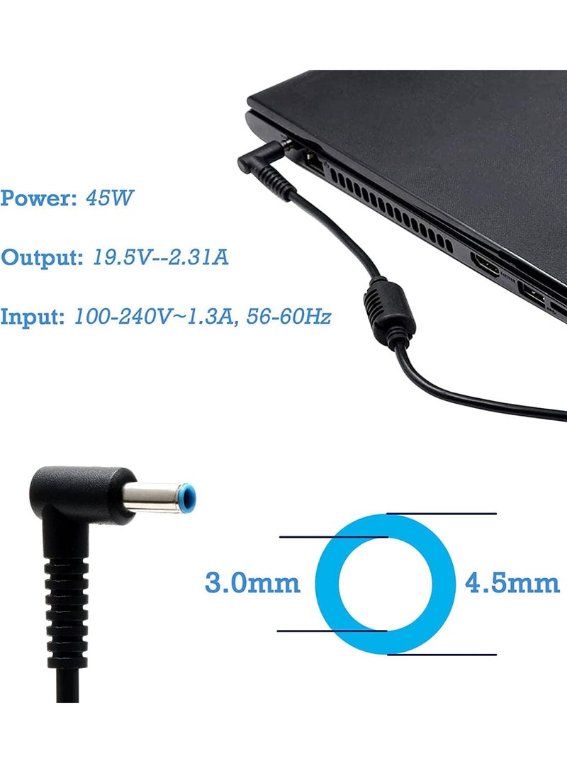 Zexen 45W HP Laptop Charger, 19.5V 2.31A Power Supply for Stream 11 13 14, Pavilion 11 13, Chromebook 11 14, Spectre x360 x2 11 13, ProBook 430 G3 G4 and More (4.5mm * 3mm) - Image 2