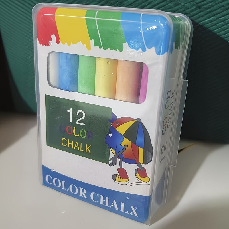 1 Box Twelve White Chalk for Blackboard Whiteboard Greenboard Writing Drawing Teacher Art - Image 5