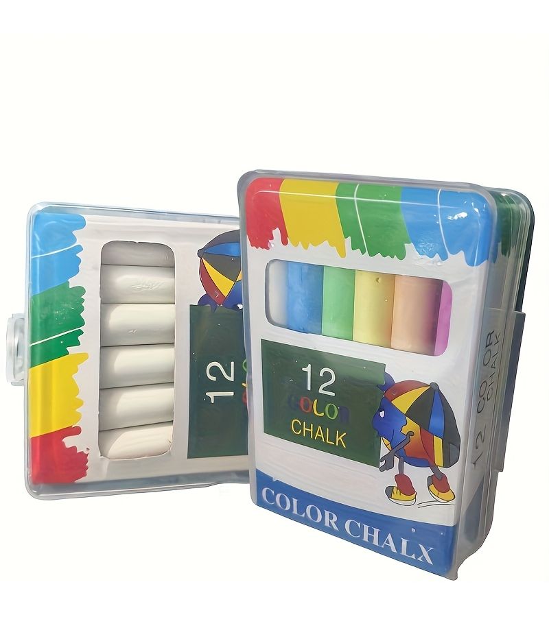 1 Box Twelve White Chalk for Blackboard Whiteboard Greenboard Writing Drawing Teacher Art - Image 3