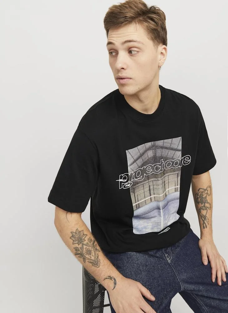 JACK & JONES Jcounion Graphic Print Crew Neck T-Shirt