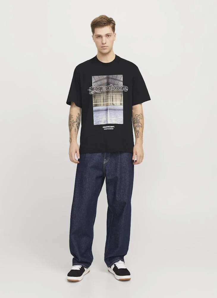 JACK & JONES Jcounion Graphic Print Crew Neck T-Shirt