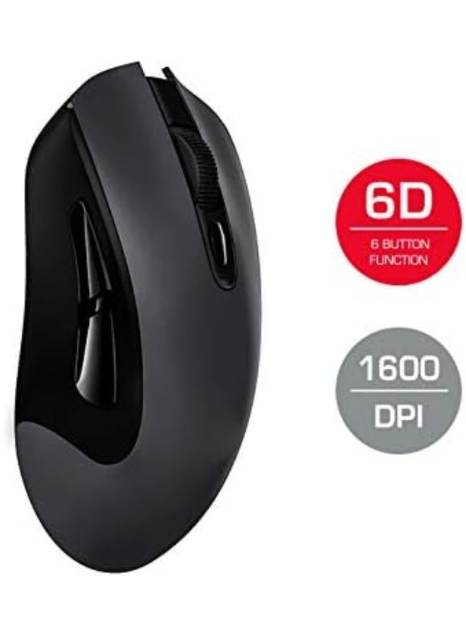 Trands Rechargeable 2.4G Wireless Optical Mouse, Black, K-W019M - Image 2