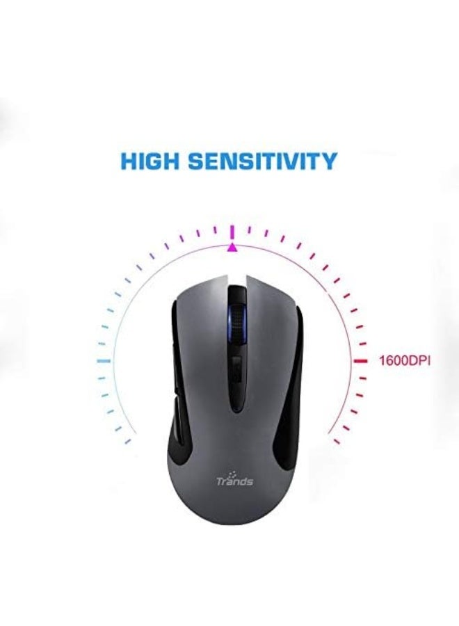 Trands Rechargeable 2.4G Wireless Optical Mouse, Black, K-W019M - Image 3