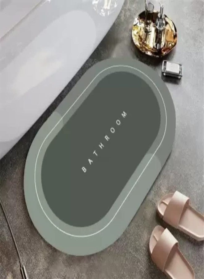 REMANG Super Water Absorbent Bathroom Door Mat Quick Dry Non-Slip Bath Mat for Bathroom/Main Door, Washable Rugs for Home Carpet Green Door Mat (Bathroom Printed) - Image 1