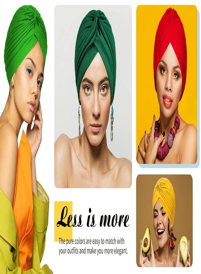 PAROPKAR 6 Pack Men's & Women's Pleated Head Wrap Knit Bonnet Turban/Pleated Stretchable Polyester Women�s Turban Head Cover/Sun Cap Pagri (Multicolor B) - Image 5