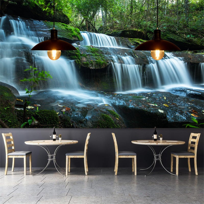 FLFK Green Forest Creek Wall Murals Peel and Stick 1417x984for Bedroom SelfAdhesive Wallpaper Large Poster Wall Decal Sticker Removable Home Decor - Image 2