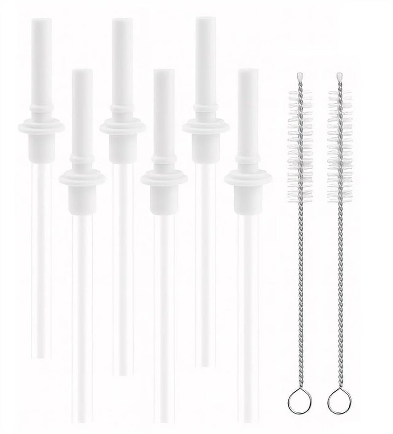 Joshey 6PCS Replacement Straws and Bite Value Compatible with Infantino My First Tumbler Kids 9 oz, Spill-Proof Silicone Replacement Lid Straw Parts (White) - Image 2