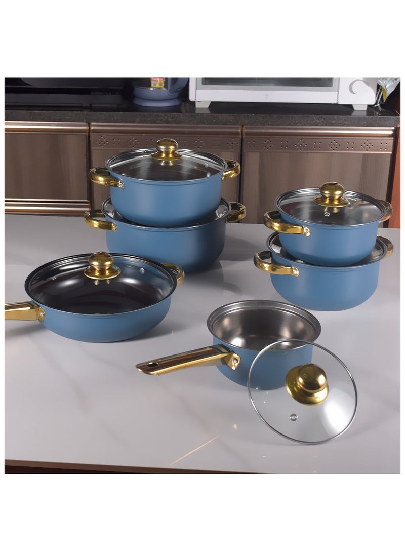 Cookware set 12-piece set Colored stainless steel cookware set Non-stick pot set Suitable for Various Stoves - Image 3