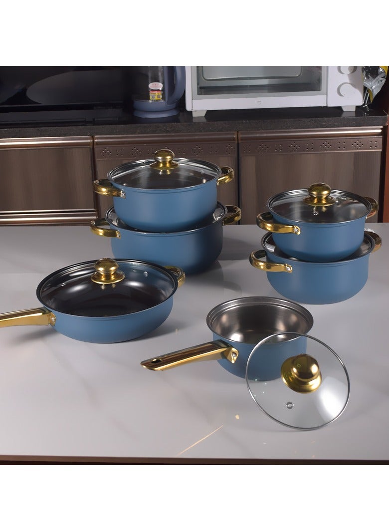 Cookware set 12-piece set Colored stainless steel cookware set Non-stick pot set Suitable for Various Stoves - Image 4