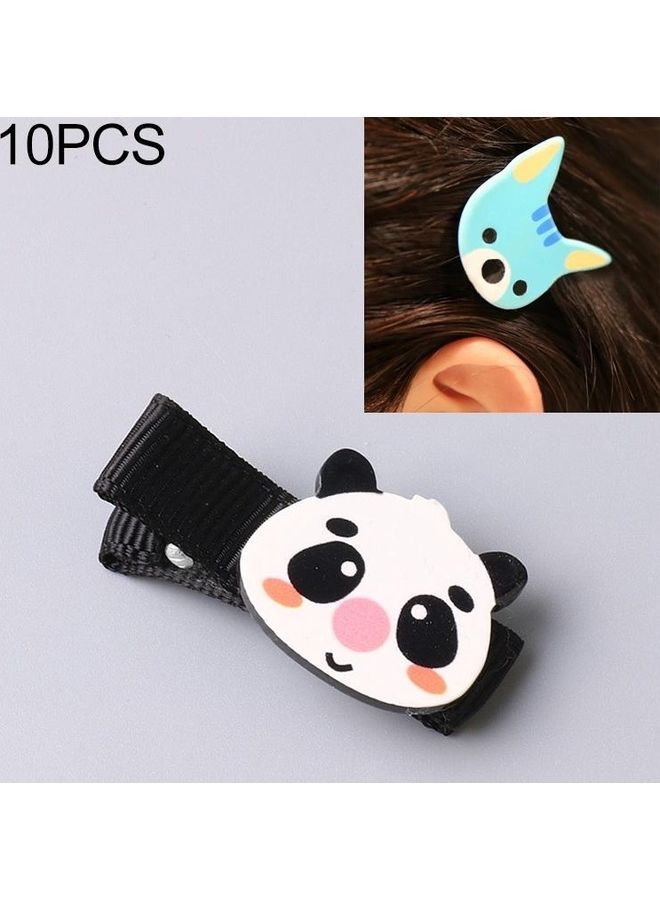 NIBEMINENT 10-Piece Acrylic Animal Mini Elastic Hair Rope Multicolour - Image 1