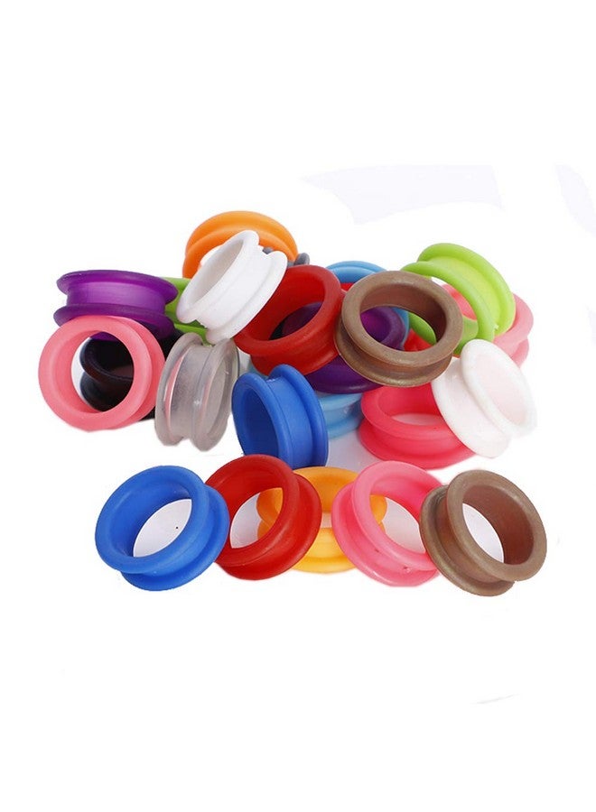 لوزين 12 قطعة من حلقات الإصبع المصنوعة من السيليكون الناعم لمقصات الحلاقين ومقصات الشعر وحلقة الإبهام ومقابض المقص وحلقات حماية الإصبع وملحقات المقص للعناية الشخصية ومقصات الحيوانات الأليفة، ألوان عشوائية - Image 1