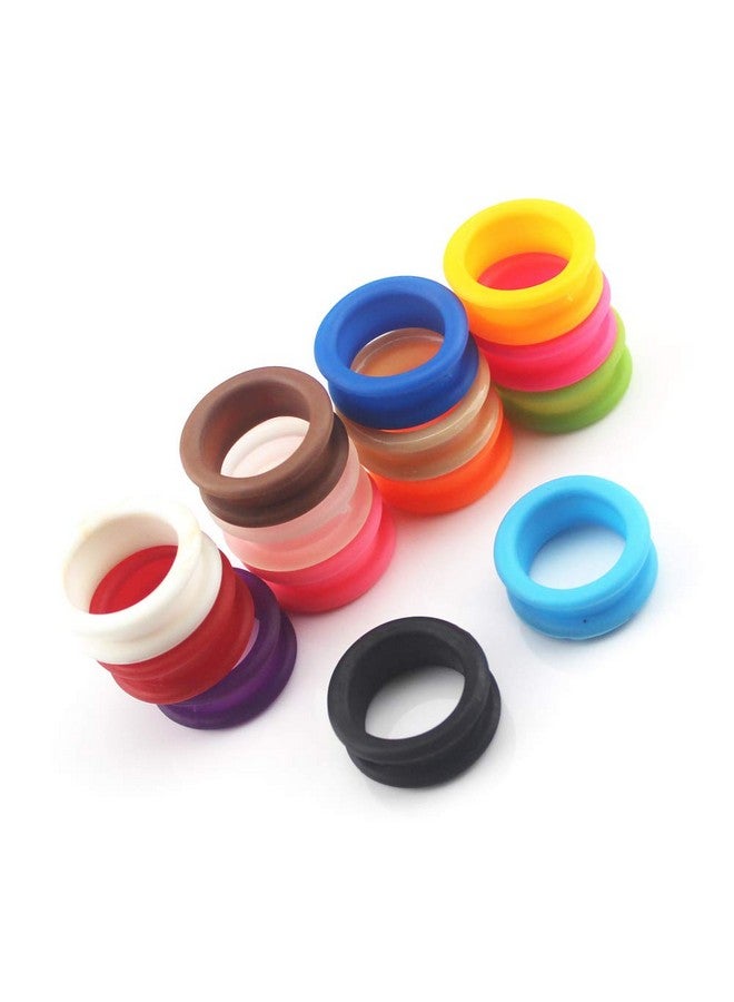 لوزين 12 قطعة من حلقات الإصبع المصنوعة من السيليكون الناعم لمقصات الحلاقين ومقصات الشعر وحلقة الإبهام ومقابض المقص وحلقات حماية الإصبع وملحقات المقص للعناية الشخصية ومقصات الحيوانات الأليفة، ألوان عشوائية - Image 2