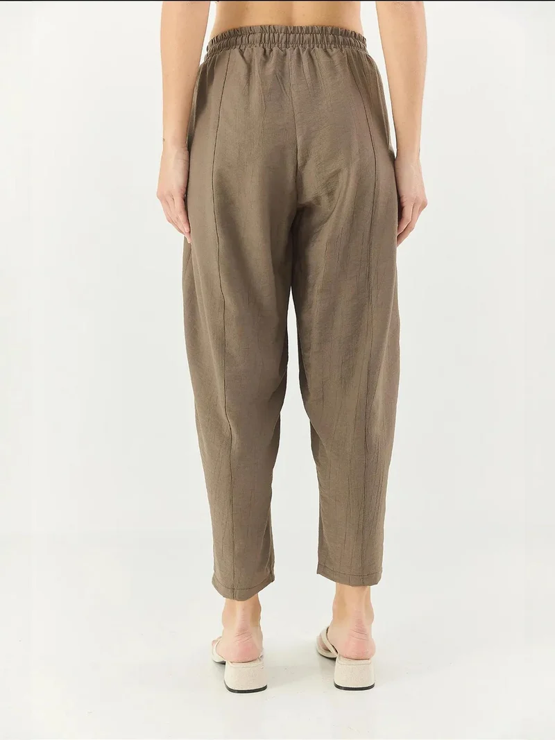 بيانكو لوتشي بنطلون لوكسي واسع الساق بنقوش مع رباط وجيوب