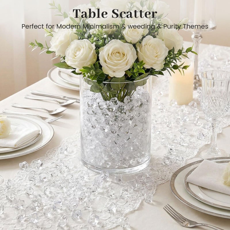 DomeStar 1050PCS Clear Fake Ice for Vase Fillers, Acrylic Fake Crystal Clear Vase Fillers Fish Tank Centerpiece Party Table Scatter Decor - Image 4