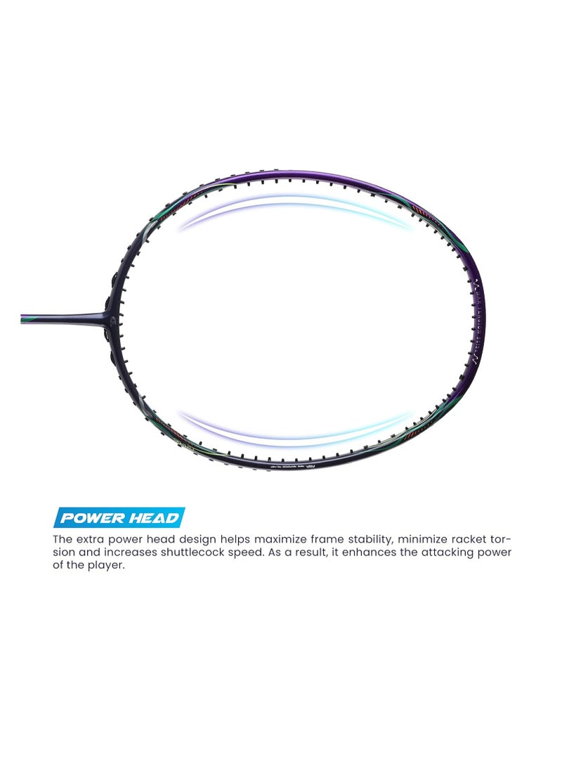 Apacs Asgardia Lite (73 grams Ultra Lightweight) Made in Vietnam | Japanese Graphite Unstrung Badminton Racket with Full Cover | G2-4 1/8 inches (Purple)  - Image 5