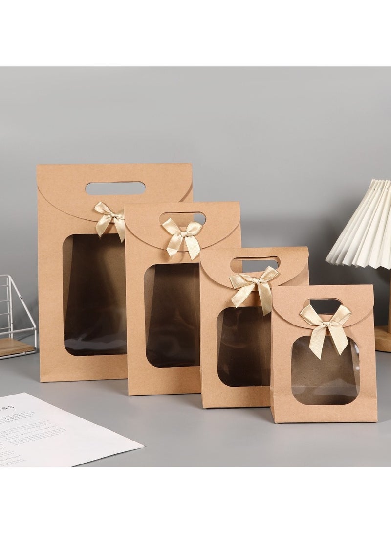 PEI  AN Eco-Friendly Kraft Paper Gift Bag with Handles – Elegant & Luxurious Present Box for Birthdays, Business, and Special Occasions （12 Pieces）  - Image 1