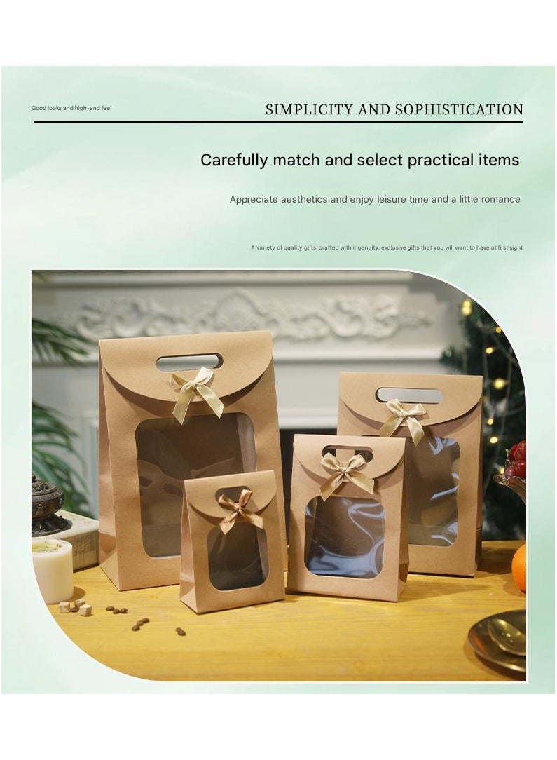 PEI  AN Eco-Friendly Kraft Paper Gift Bag with Handles – Elegant & Luxurious Present Box for Birthdays, Business, and Special Occasions （12 Pieces）  - Image 5