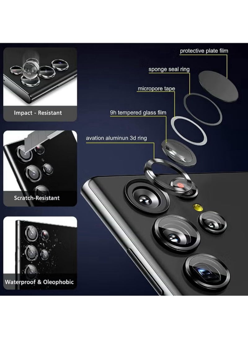Pama Camera Lens Protectors for Samsung S24 Ultra, Individual Lens Protectors, Scratch-Resistant Ultra-thin Tempered Glass with Aluminum Edging - Image 4