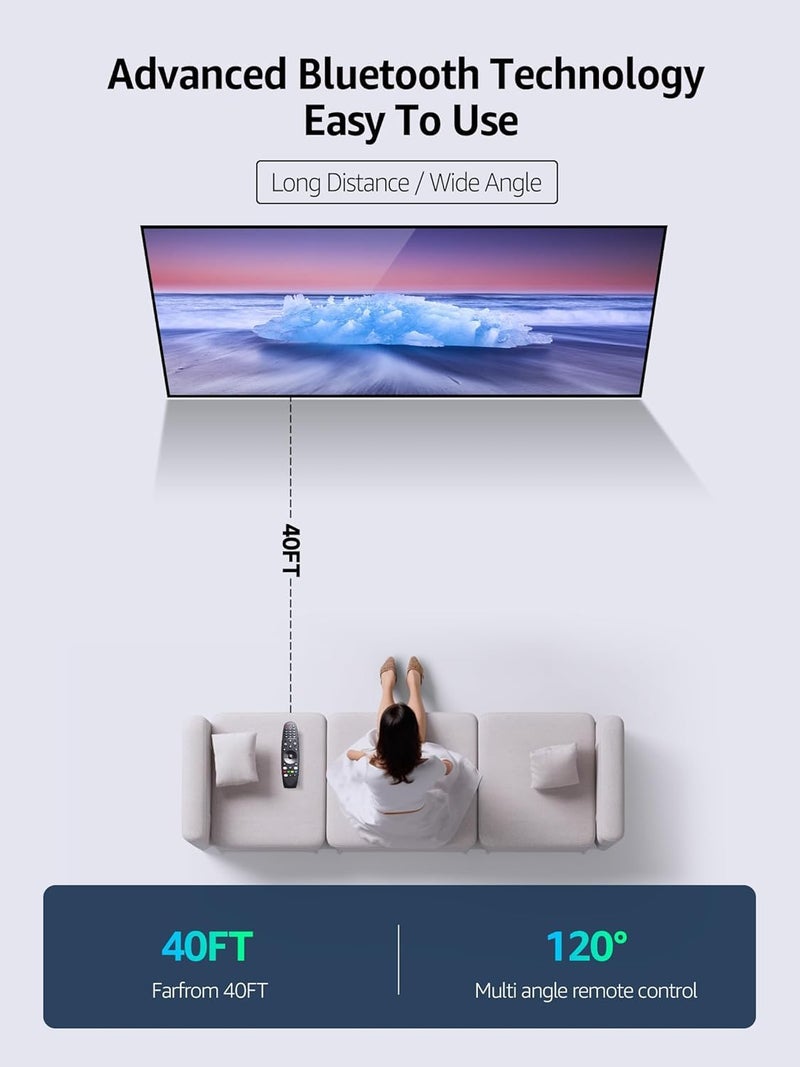 KPDP Magic Replacement for LG TV Remote with Voice and Pointer Function Compatible with Models AKB75855501 and MR20GA Works with LG Smart OLED NANOCELL and 4K UHD TVs Includes Netflix and Prime Video - Image 5