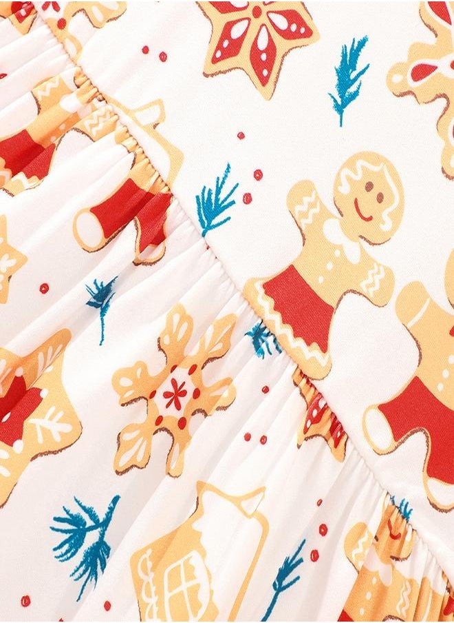 babyqlo Gingerbread and Snowflake Holiday Christmas Dress  - Image 5