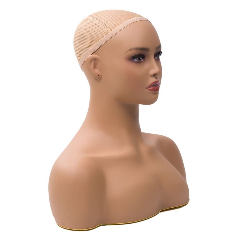 JINGFA Mannequin Head with Shoulder Display Manikin Head Bust for Wigs,Makeup,Beauty Accessories - Image 3