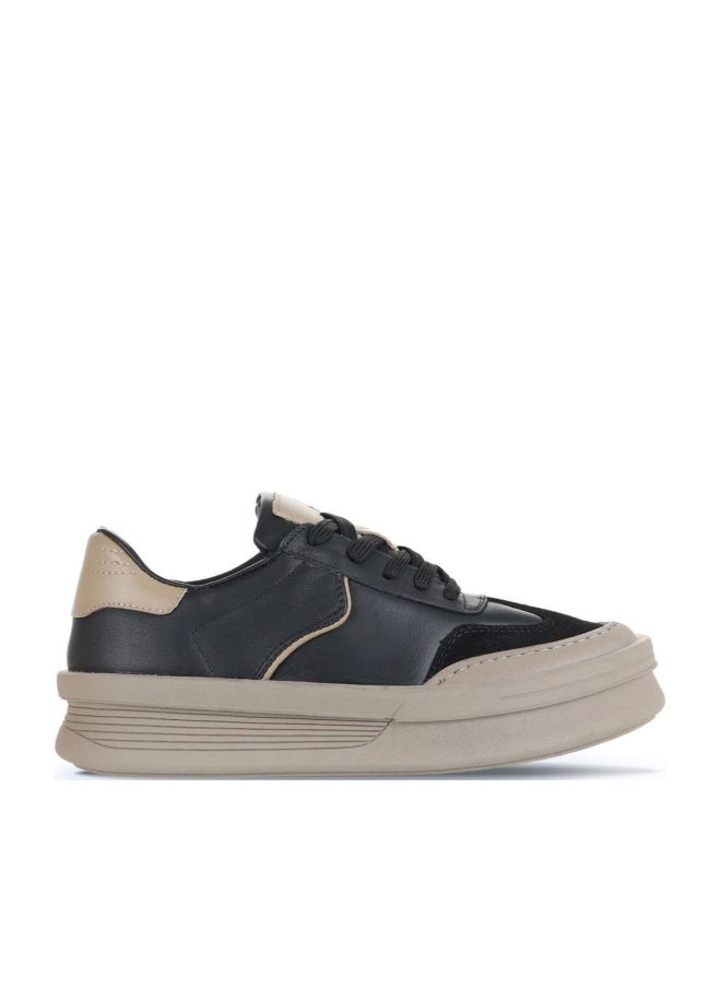 BUENO Women's Platform Sneakers – Trendy Lace-Up Design with Chunky Sole and Mixed Material Upper for Everyday Street Style - Image 1