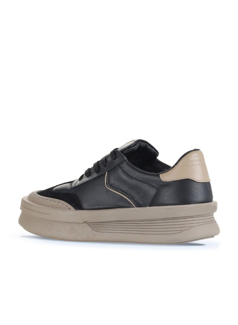BUENO Women's Platform Sneakers – Trendy Lace-Up Design with Chunky Sole and Mixed Material Upper for Everyday Street Style - Image 4