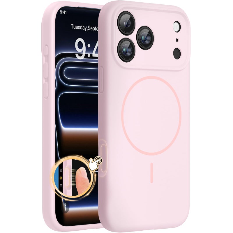 Miracase Magnetic for iPhone 17 Pro Max Case, Compatible with MagSafe, Integrated Silicone Camera Control Cover, 3.0mm Thicken Shockproof Drop Protection Phone Case for 17 ProMax, Sand Pink - Image 1