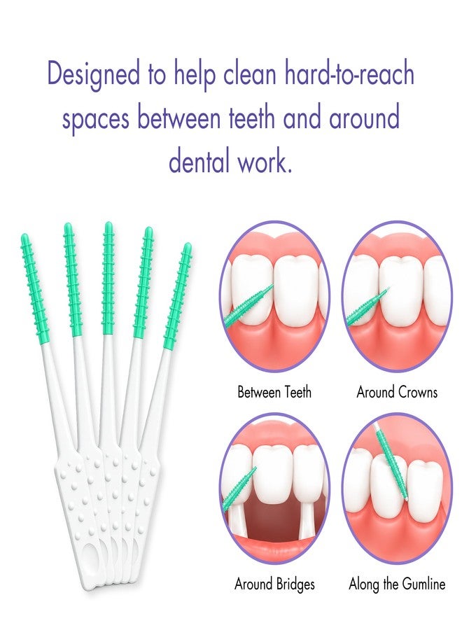 هنري شين عبوة Acclean Dental Picks للمرضى، بدون نكهة، خالية من اللاتكس، أعواد بلاستيكية للاستخدام مرة واحدة، مدببة ومرنة، 5 أعواد في العبوة - 10 عبوات، إجمالي 50 عودًا - Image 3