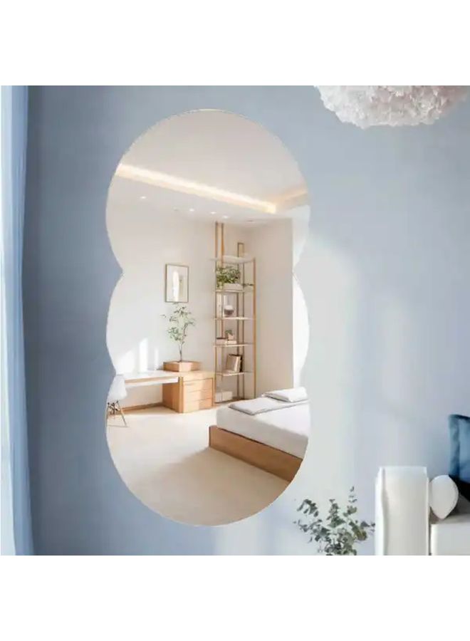 Ocean Wave Shape Wall Mirror Adhesive Acrylic Lightweight Anti Fall Decoration - Image 4
