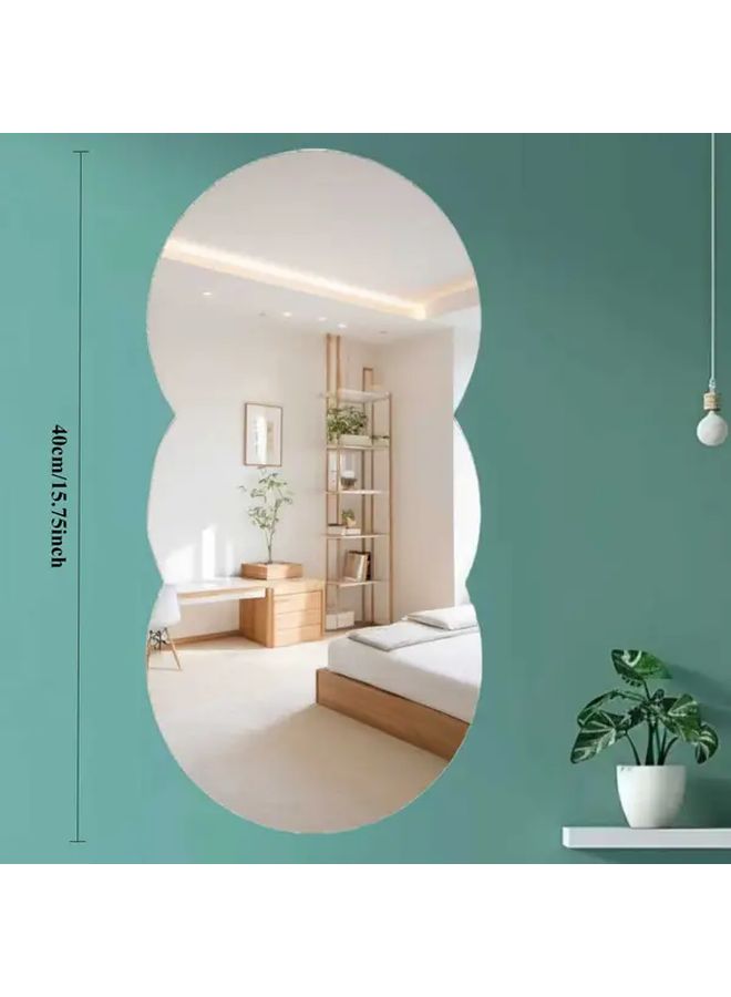 Ocean Wave Shape Wall Mirror Adhesive Acrylic Lightweight Anti Fall Decoration - Image 3