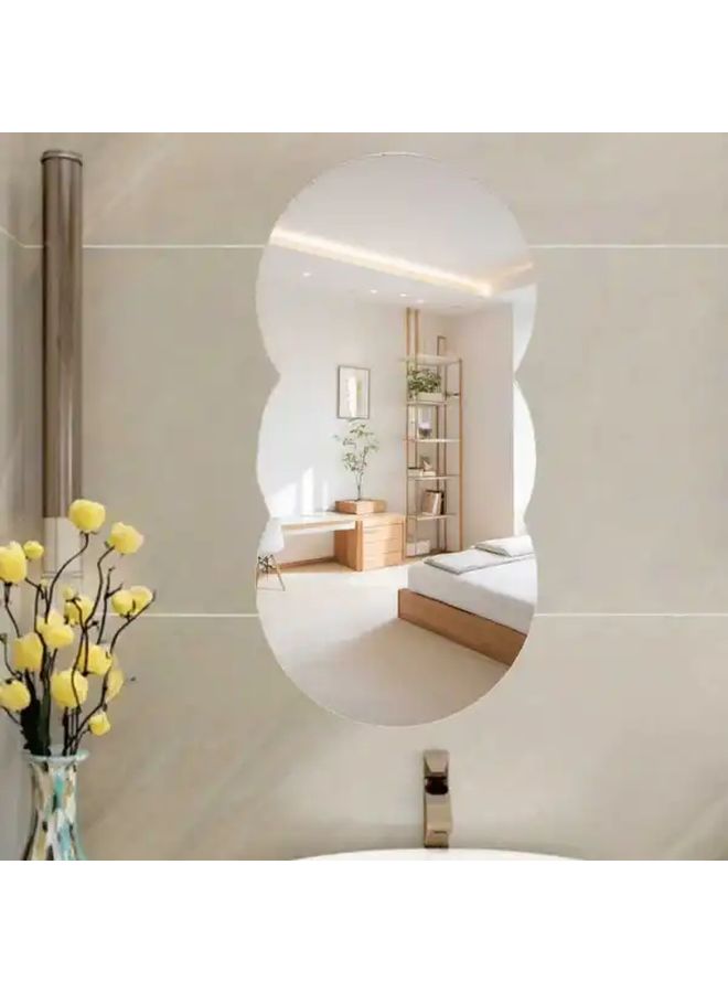 Ocean Wave Shape Wall Mirror Adhesive Acrylic Lightweight Anti Fall Decoration - Image 5