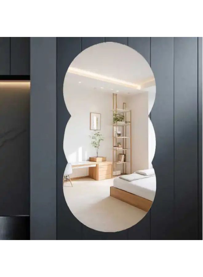 Ocean Wave Shape Wall Mirror Adhesive Acrylic Lightweight Anti Fall Decoration - Image 1