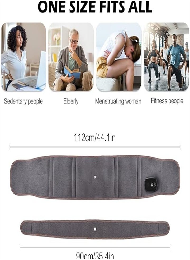 Generic New Multifunctional Massage Heating Pad, Cordless Heated Back Support Massage for Men and Women, Back Heating Support Belt with 3 Vibration and Heat Settings (Gray)  - Image 5