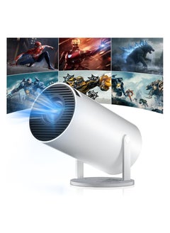 بروجكتور ميني ذكي يدعم 4K – أندرويد 11، واي فاي 6، بلوتوث 5.2، دوران 180 درجة، تطبيقات مدمجة – سينما منزلية متنقلة