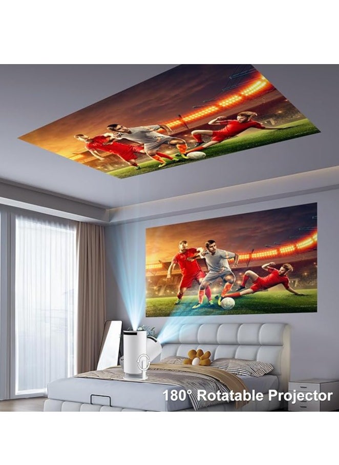 ماركة غير محددة - بروجكتور ميني ذكي يدعم 4K – أندرويد 11، واي فاي 6، بلوتوث 5.2، دوران 180 درجة، تطبيقات مدمجة – سينما منزلية متنقلة - Image 1