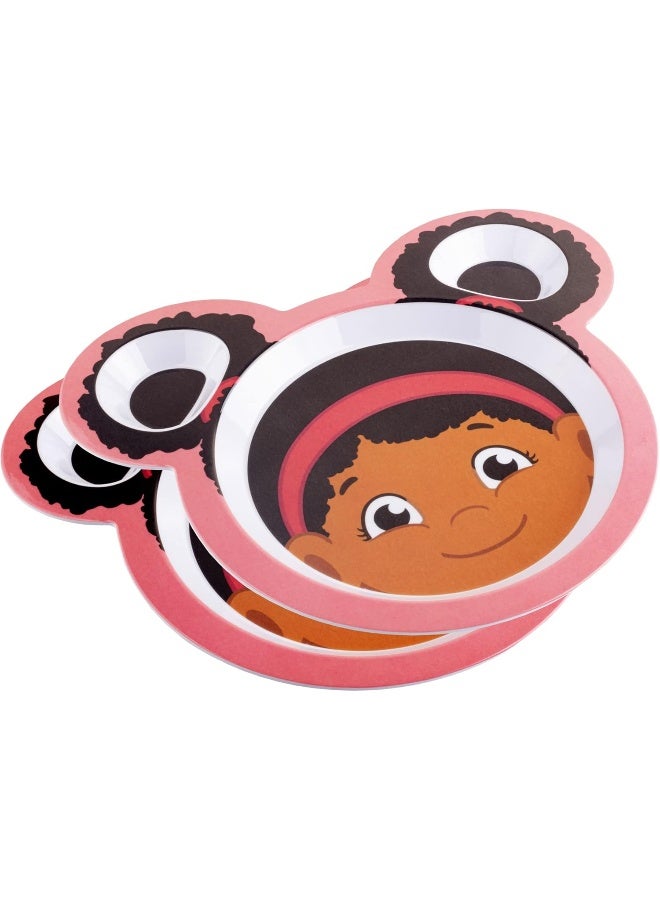 SCS Direct Daniel Tiger Mealtime Feeding Plates - Elaina - Set of 2 - Image 1