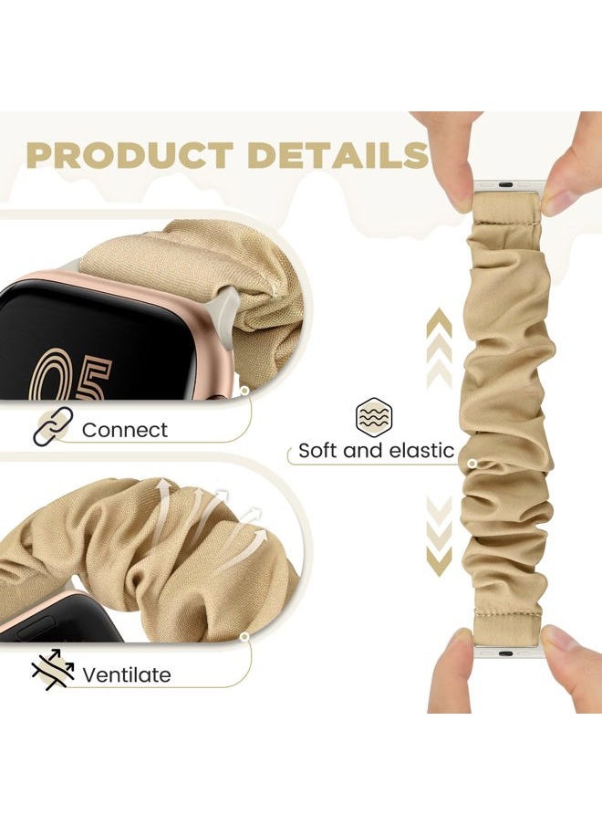 ShuYo - 4 Packs Scrunchie Band Compatible with Apple Watch 38mm 40mm 41mm 42mm 44mm 45mm 49mm,Cute Printed Elastic Bands Women Bracelet Strap for iWatch Series 8 7 6 5 4 3 2 1 SE Ultra(42 44 45 49mm M) - Image 1
