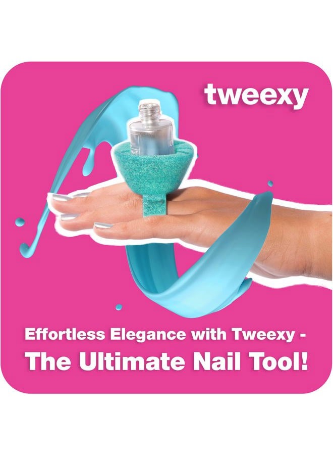 Tweexy Wearable Nail Polish Holder Ring - Ideal Gift for Teenage Girls - Nail Polish Holder Stand for Manicure & Pedicure, Fingernail Painting - Nail Polish Accessories (Mermaid Sparkle) - Image 5