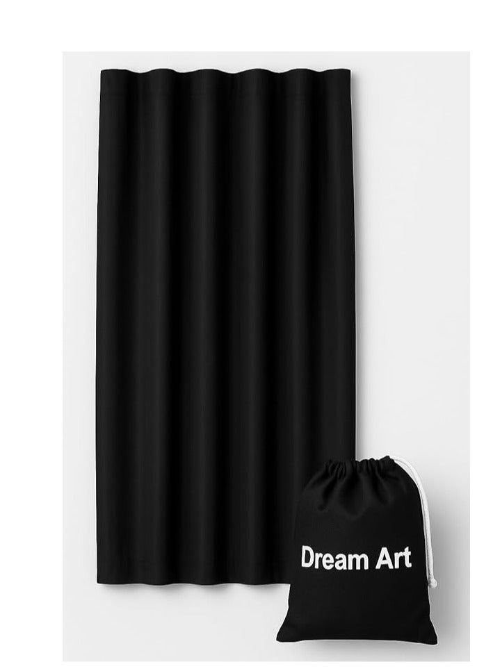 Dream Arts ستارة ظلام محمولة في أي مكان من دريم آرت / ظلال ظلام قابلة للتعديل / ستائر ظلام مؤقتة مع أكواب شفط لغرفة الأطفال أو استخدام السفر، أسود، 1 قطعة W51xL71 بوصة (130X180 سم) - Image 1