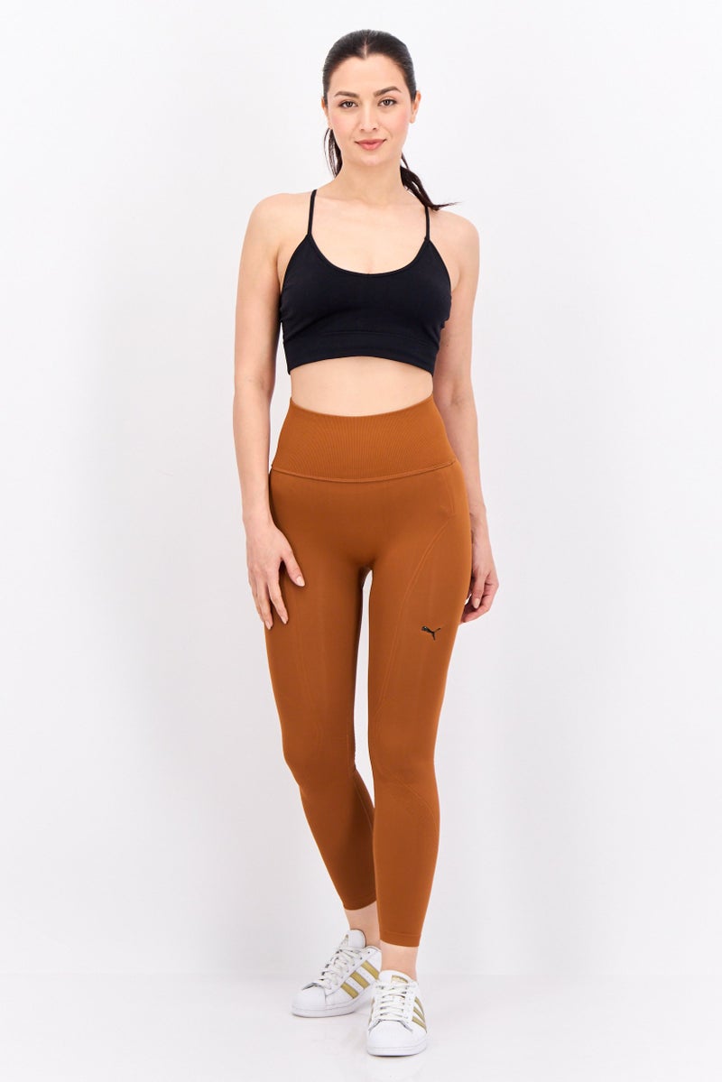 PUMA سراويل تدريب رياضية للنساء بشعار العلامة التجارية، بني - Image 4