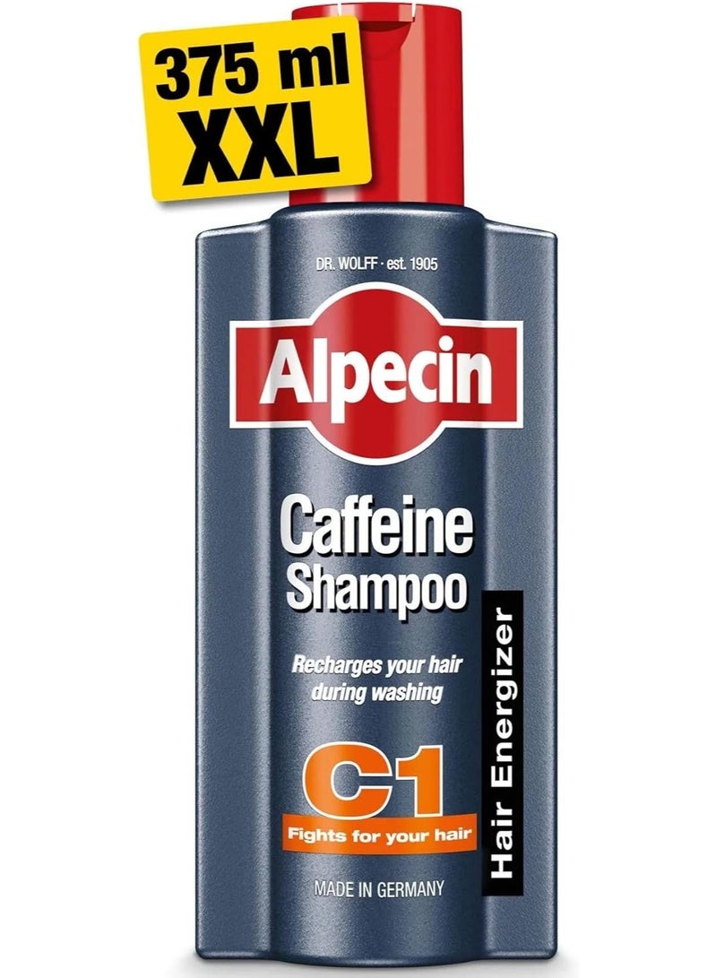 Alpecin Caffeine Shampoo C1 375ml | Prevents and Reduces Hair Loss | Natural Hair Growth Shampoo for Men | Energizer for Strong Hair | Hair Care for Men Made in Germany - Image 1