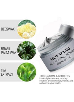 MOFAJANG Mofajang Hair Wax Color Styling Cream Mud, Natural Hairstyle Color Pomade, Washable Temporary (Gray)  - Image 2